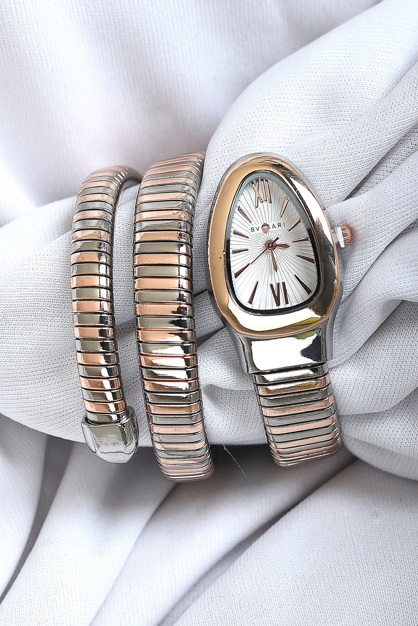 BVL SERPENTINE WITHOUT STONE TWO TONE ROSEGOLD SPIRAL