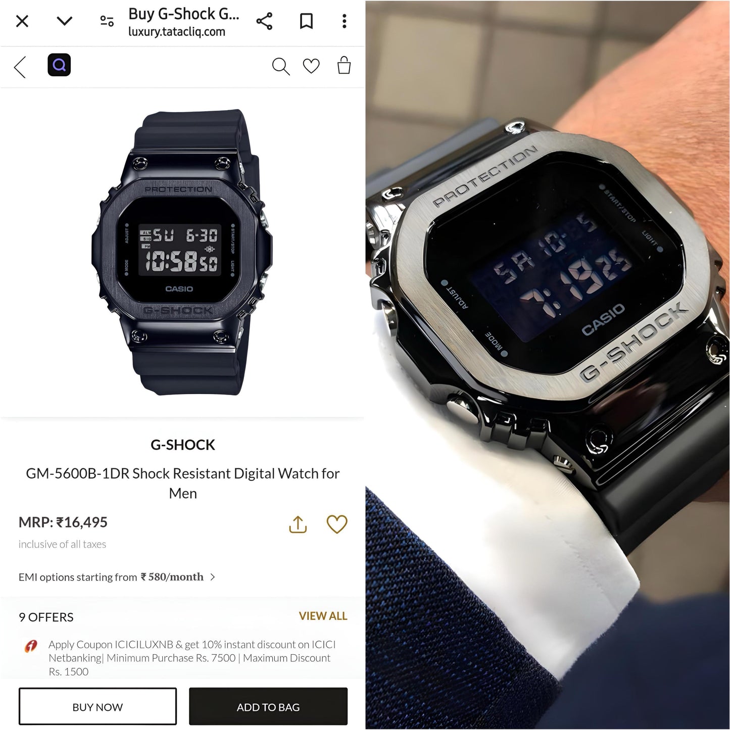 G-SHOCK 5600BB METAL BODY BLACK