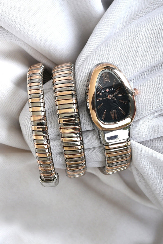 BVL SERPENTINE WITHOUT STONE TWO TONE ROSEGOLD SPIRAL