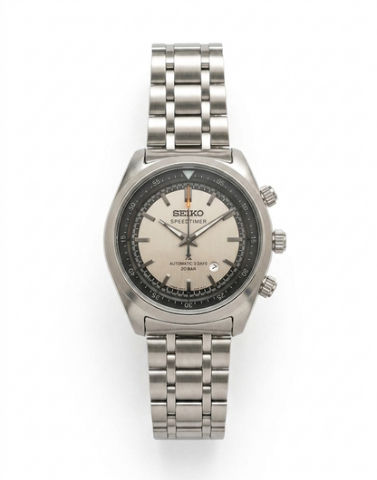 Prospex 39.5mm cream dial watch with stainless steel bracelet