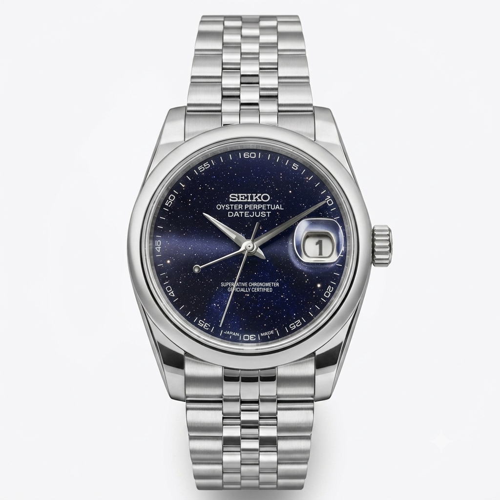 SEIJUST Galaxy Burst Stardust automatic watch with blue galaxy dial