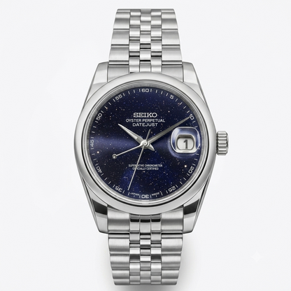 SEIJUST Galaxy Burst Stardust automatic watch with blue galaxy dial