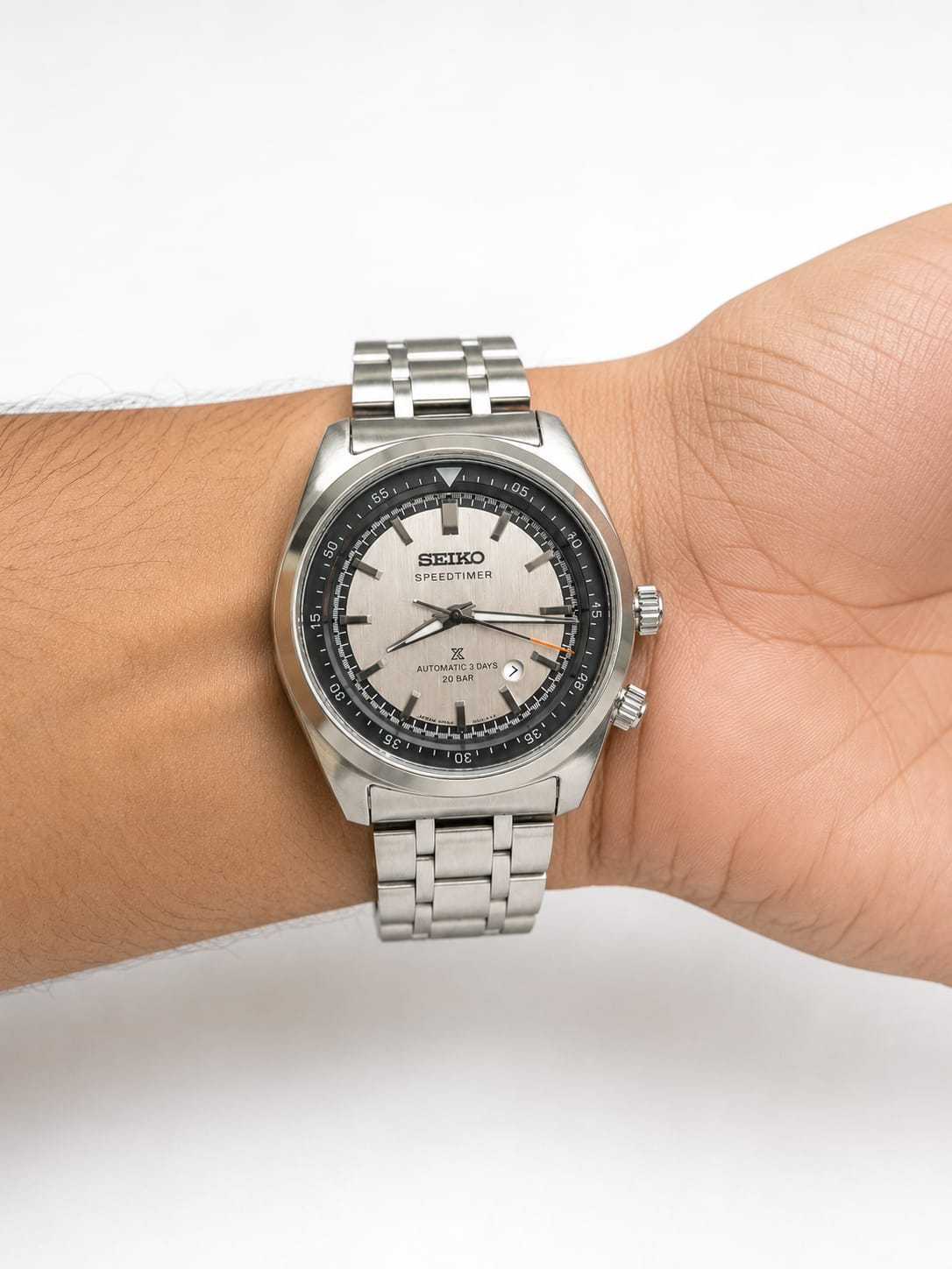 Prospex cream dial watch worn on wrist