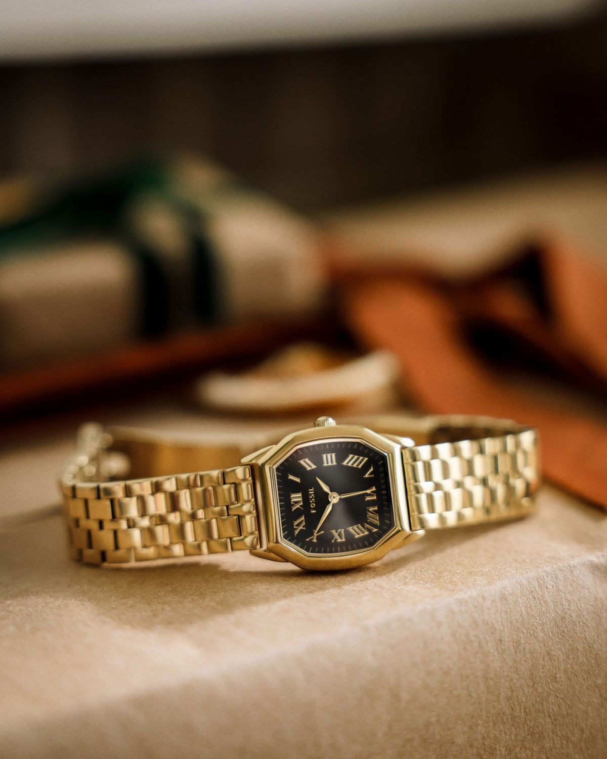 Fossil Harlow Gold  Black Stainless Steel Watch