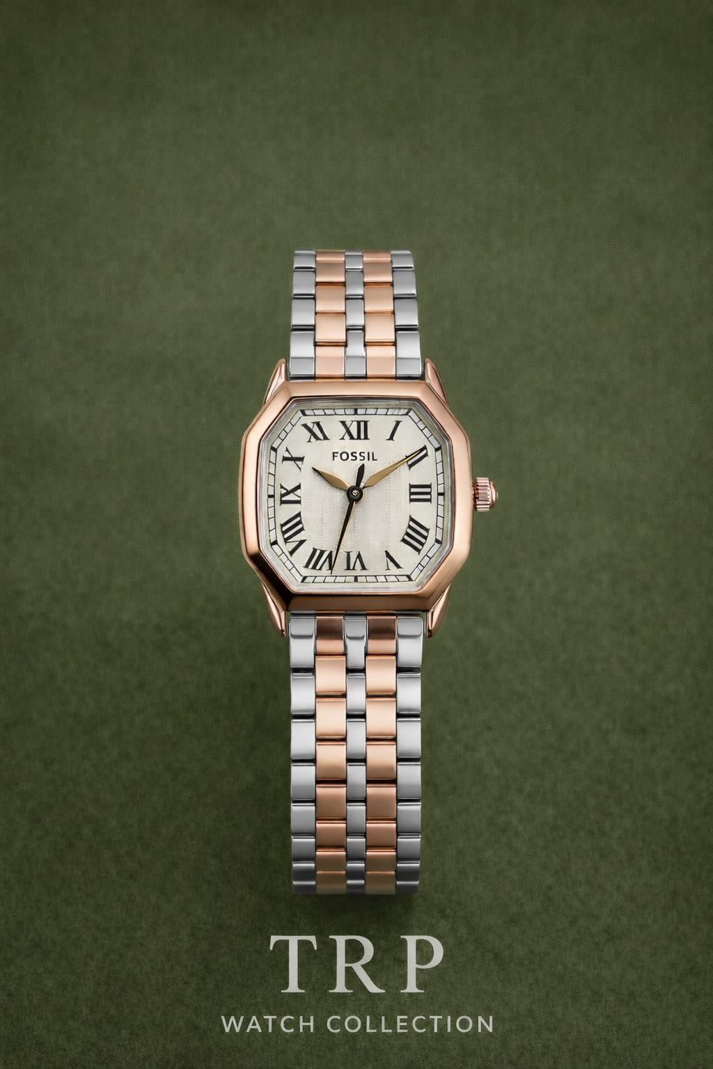Fossil Harlow Rosegold Two-Tone white  Stainless Steel Watch