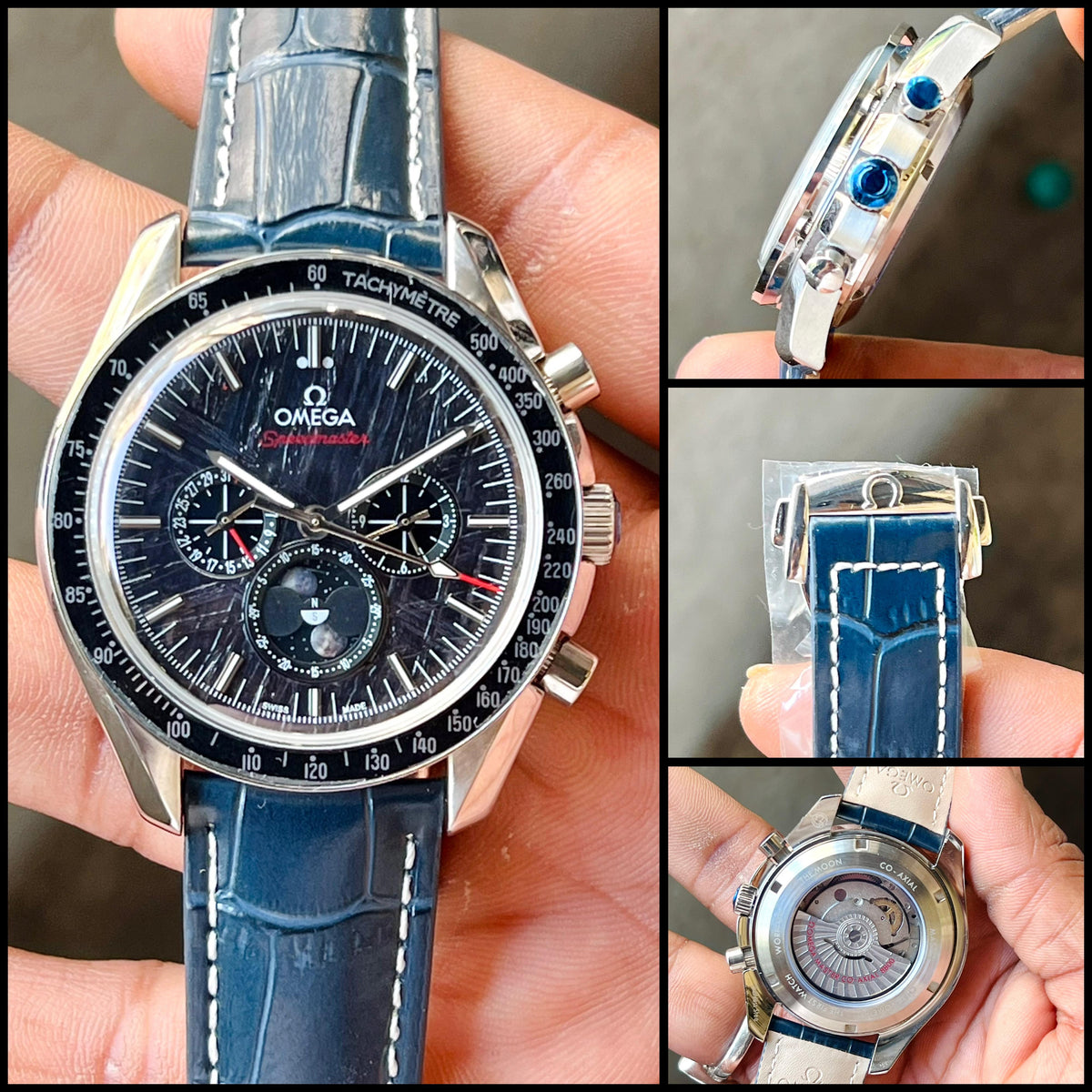 Micro Machine Omega OMEGA SPEEDMASTER BEST HIGH PREMIUM QUALITY AUTOMATIC MACHINE BLUE LEA ...