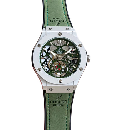 Hublot Classic Fusion Automatic Machinery Premium Green Leather Strap Watch