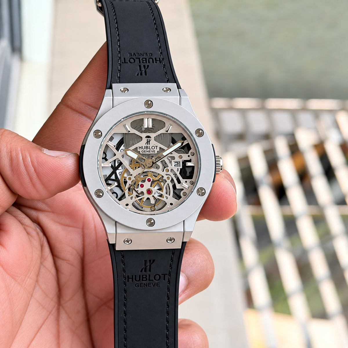 Hublot Classic Fusion Automatic Machinery Premium Green Leather Strap Watch