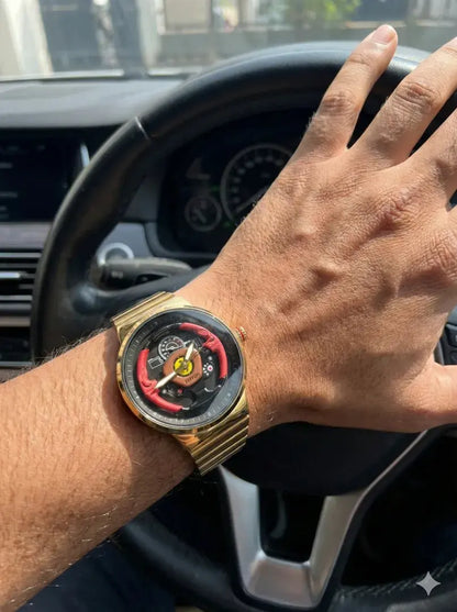 Ferrari Watch – Ferrari Rotating Wheel Watch Gold